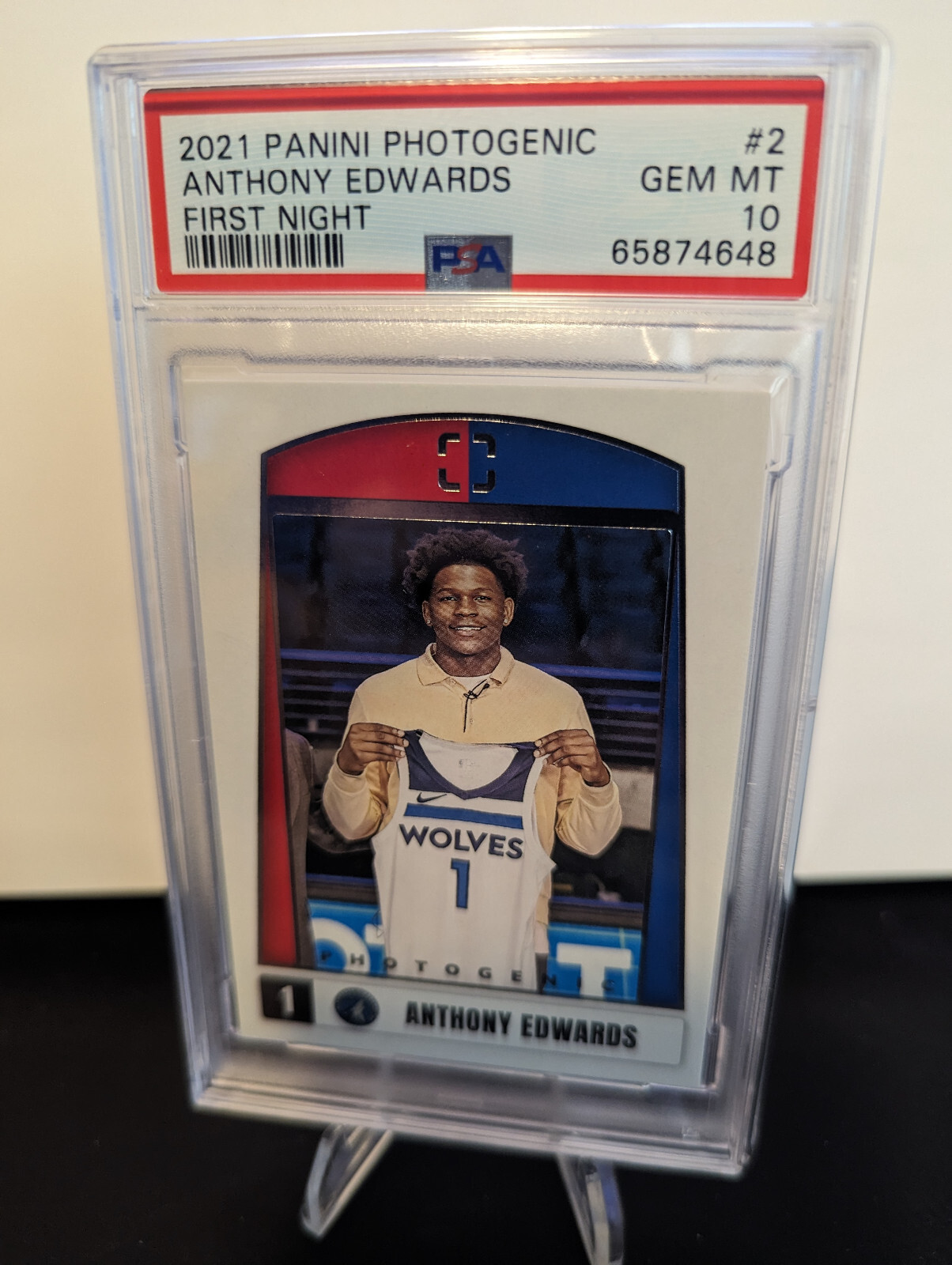 Anthony Edwards 2021 Photogenic #2 First Night Price Guide 