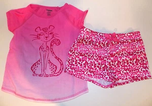 Gymboree Pink Cheetah Gymmies XS 4 short pajamas set NEW - Picture 1 of 3