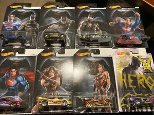 Hot Wheels Batman vs Superman 2015 Complete Set of 8 Wonder Woman DC Dark Knight - Picture 1 of 9