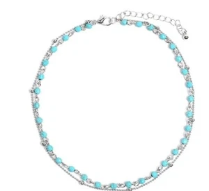 Women's Turquoise Layered Choker Necklace 13 in. New - Picture 1 of 3