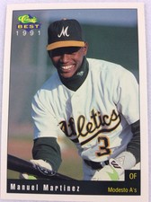 1991 Modesto A's-Classic BEST Minor League Baseball Card-Manuel Martinez