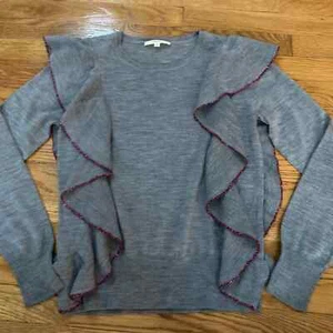 Suéter Rhie Merino Gris Lana con Volantes Talla XS - Imagen 1 de 4
