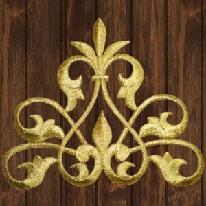 Extra Large Fleur De Lis Embroidered Patch — Iron On - Picture 1 of 1