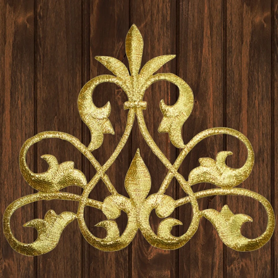 Extra Large Fleur De Lis Embroidered Patch — Iron On - Image 1 of 1