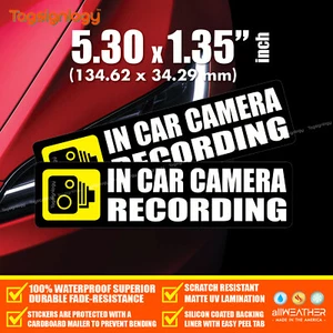 (2 pcs) In Car Camera Recording Dash Cam on Board Bumper Body Waterproof Sticker - Picture 1 of 27