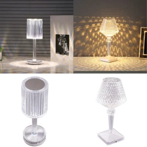 LED Crystal Table Lamp Diamond Rose Bar Night Light Touch Atmosphere Bedside UK - Picture 1 of 16