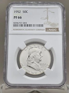 1952 Franklin Half Dollar Proof NGC PF 66 - Picture 1 of 11