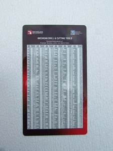 "TABLA DE BOLSILLO DECIMAL/ CON TALADRO DE GRIFO TAMAÑOS--3-1/2"" X 6"" - Imagen 1 de 7