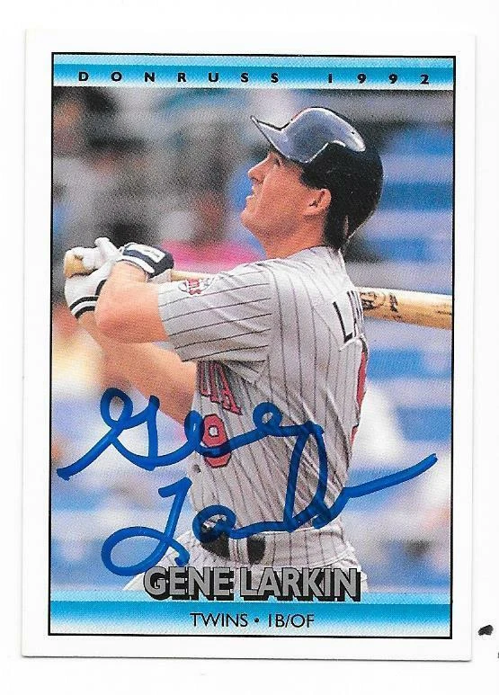 GENE LARKIN 1992 DONRUSS AUTOGRAPHED SIGNED # 496 TWINS - Image 1 of 1