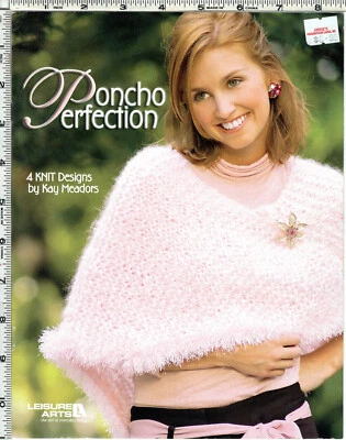 "Poncho Perfection" ©2004 Leisure Arts Knitting Leaflet # 3976 4 Knit Designs - Image 1 of 2