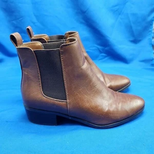 Call It Spring Women's Size 7.5 Brown Vegan Leather Chelsea Ankle Boots - Picture 1 of 13