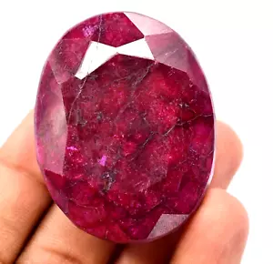 405.0 CT Natural Huge Red Ruby Certified Museum Use Treated Oval Cut Gemstone - Picture 1 of 6