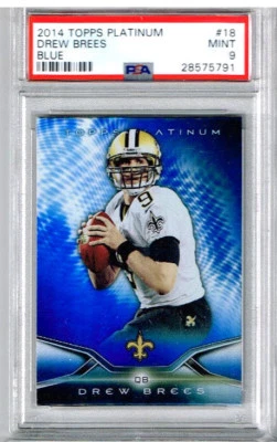 2014 Topps Platinum Drew Brees Blue PSA 9 - Image 1 of 2
