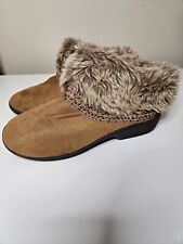 Isotoner Womens Faux Fur Bootie Slippers Size 8.5