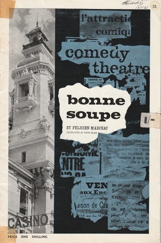 1961 `Bonne Soupe 16pg programme signed by 4 inc Coral Browne wo Vincent Price Cover