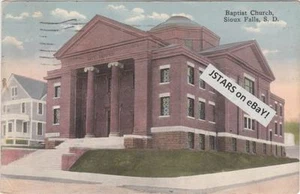 c. 1910s SIOUX FALLS, SD, BAPTIST CHURCH VIEW POSTCARD - Picture 1 of 1