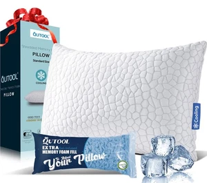 Almohadas de enfriamiento para dormir almohadas de espuma viscoelástica trituradas paquete de 1, gel cama pil... - Imagen 1 de 8