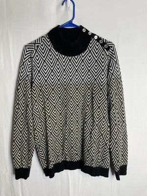 Suéter Calvin Klein Mujer Talla Grande Negro Blanco 119 Foto 1 de 4