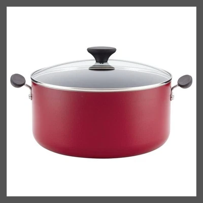 Conjunto de panelas Farberware Stockpot 10QT vermelho panela larga grande copo de cozinha - Imagem 1 de 4