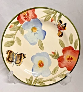 Plato(s) de ensalada pintado a mano de cerámica botánica mariposa Pfaltzgraff Studio - Imagen 1 de 2