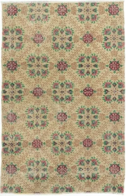 Alfombra tradicional vintage anudada a mano alfombra de lana oriental de 3'11" x 6'0" Foto 1 de 2