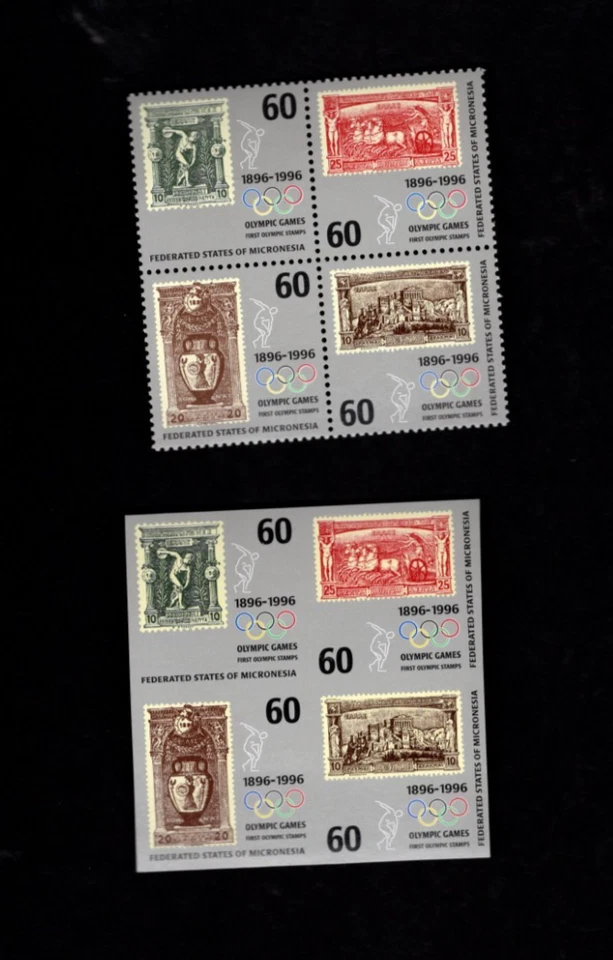 Micronesia sc#241 (1996) Bloque PERFECTO E IMPERFECTO MNH Foto 1 de 1