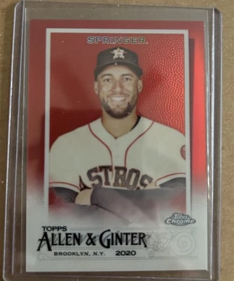 2020 George Springer Topps Chrome Allen And Ginter Red  #4/5￼ - Image 1 of 2