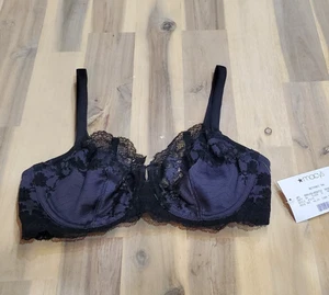 Sujetador de encaje transparente Wacoal para mujer 851256 negro/grafito talla 32D - Imagen 1 de 5