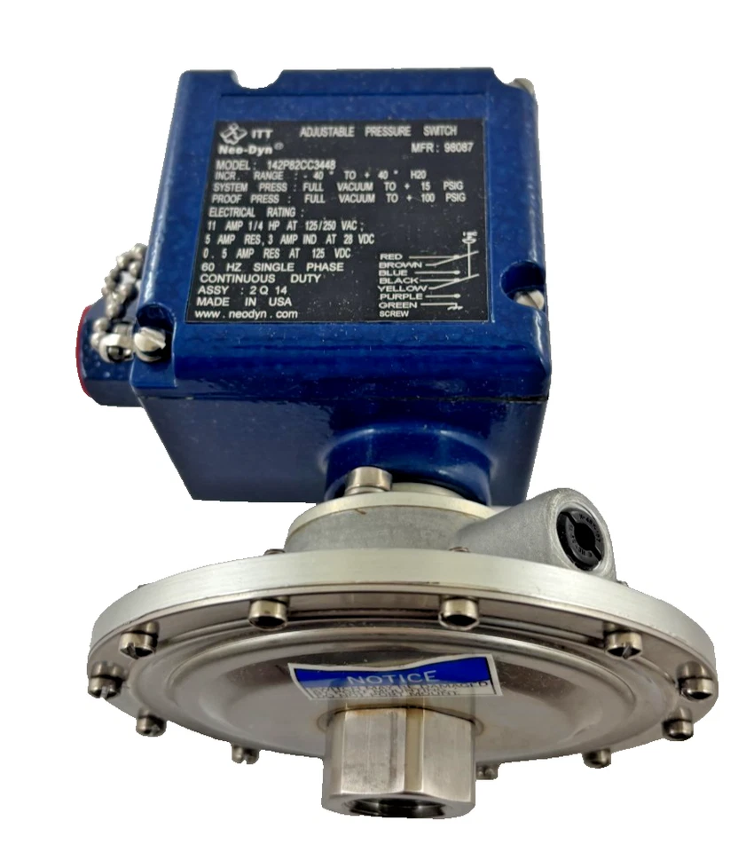 INTERRUPTOR DE PRESIÓN AJUSTABLE ITT 142P82CC3448 Foto 1 de 4
