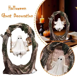 Halloween Ghost Figurine Swing Ghost Decor For Desk Resin Spooky Creative Gift - Picture 1 of 15