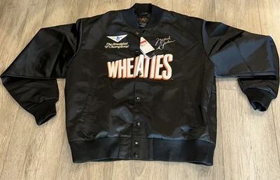 Jordan Flight MVP Varsity "Wheaties" Black Nike Jacket DV7578-010 Mens Large NEW - Image 1 of 4