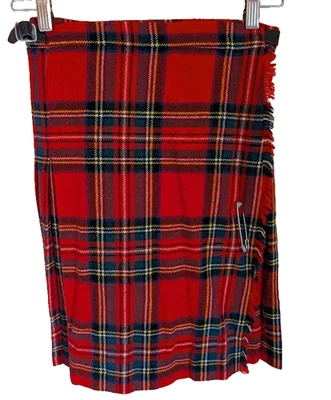 Vintage Scottish Sportswear Plaid Skirt Kilt Scotland 100% Wool Size 10 / 12 - Image 1 of 4