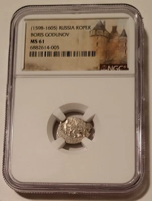 NGC Russia Boris Godunov (1598-1605) Silver Kopek MS61 - Image 1 of 4