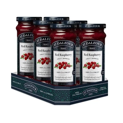 St Dalfour Red Raspberry French Fruit Spread 10 oz Pack of 6 Naturally Sweetened - Image 1 of 4