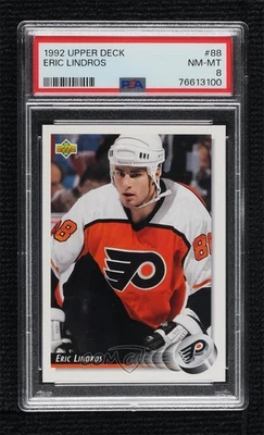 1992-93 Upper Deck Eric Lindros #88 PSA 8 HOF - Image 1 of 2