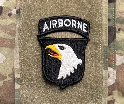 US Army 101st Airborne Division Patch WHITE Letters w/ Hook Full-Color ACU - Image 1 of 2