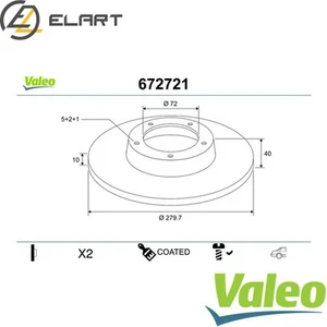 2x BRAKE DISC 672721 FOR MAZDA 626/V/Station/Wagon 323/VI/Hatchback PREMACY 2.2L - Picture 1 of 6