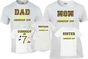 Awesome at 7 Building Block T-Shirt 7th Birthday Shirt Family Birthday Tshirts - Picture 1 of 2