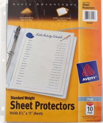 94 Avery Top Loading Poly-Vu Clear Sheet Protectors 8.5 X 11” & FREE Notebook - Image 1 of 4
