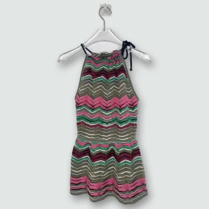 M Missoni | Chevron and Stripe Pink, Green, Black & White Halter Top | Size IT38 - Picture 1 of 9