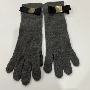 Kate Spade Gray Tech Friendly Stud Black Bow Knit Long Gloves PSRU1308 - Picture 1 of 11