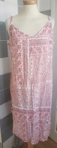 Womens F&F Red & White Sleeveless Midi Summer Slip Dress - Size 14/16 - Picture 1 of 8