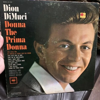 Dion / Donna The Prima Donna Lp Vinyl Columbia 2107 MONO - Image 1 of 4