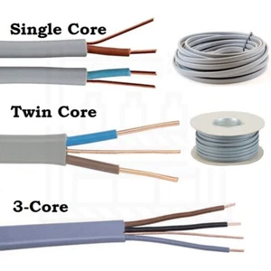 Single Twin and Earth 3 Core and Earth Quality Electrical Cable Wire 6241 6242 - Picture 1 of 5