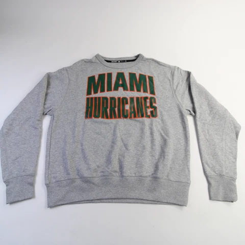 Miami Hurricanes adidas Sweatshirt Women's Gray New Cover