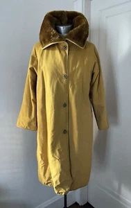 Vintage 60er Jahre Bonnie Cashin Senf Fleece-gefütterter Canvas Mantel - Bild 1 von 8