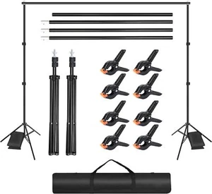 Fotostudio-Set Hintergrundständer Hintergrund Rahmen Stativ Teleskop Tragetasche - Bild 1 von 12
