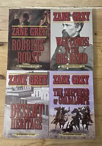 Zane Grey Box Set vier klassische Bücher - Desert Heritage, Räubers Roost - Brandneu - Bild 1 von 6