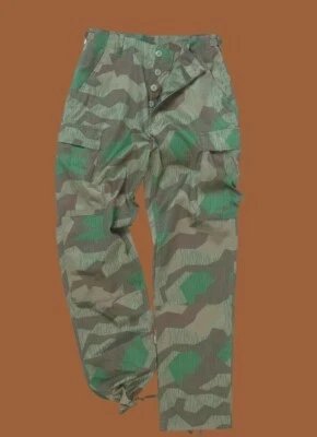 GERMAN SPLINTER CAMOUFLAGE PANTS MILITARY BDU CARGO 6 POCKET FATIGUE TROUSERS - Image 1 of 4