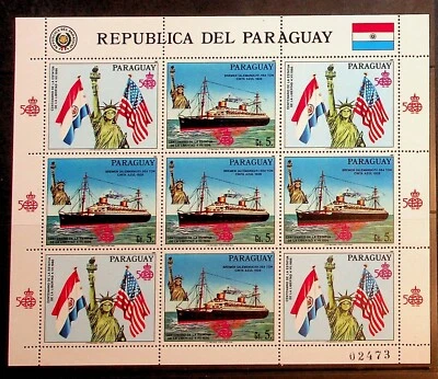PARAGUAY Sc 2178-80 NH 1V+STRIP+MINISHEET+S/S OF 1986 - STATUE OF LIBERTY-  - Image 1 of 3